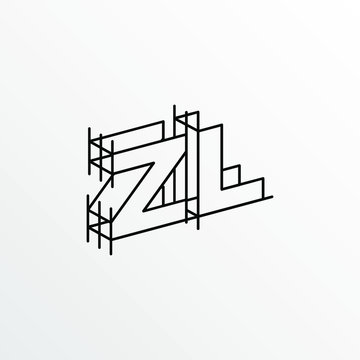 Initial Letter ZL with Architecture Graphic Logo Design