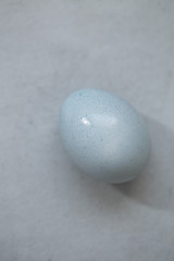 Colorful easter eggs on marble background with copy space