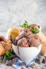 Homemade chocolate ice cream