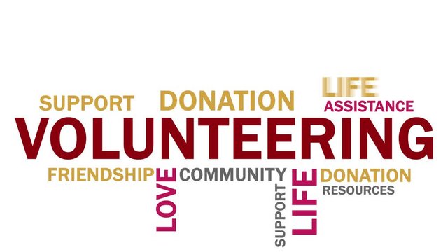 Volunteering word cloud animation