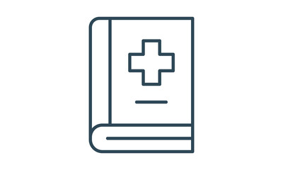 Medical book icon for healthcare education and handbooks