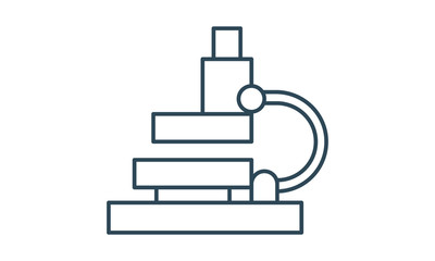 Microscope icon for lab and medical laboratory concepts