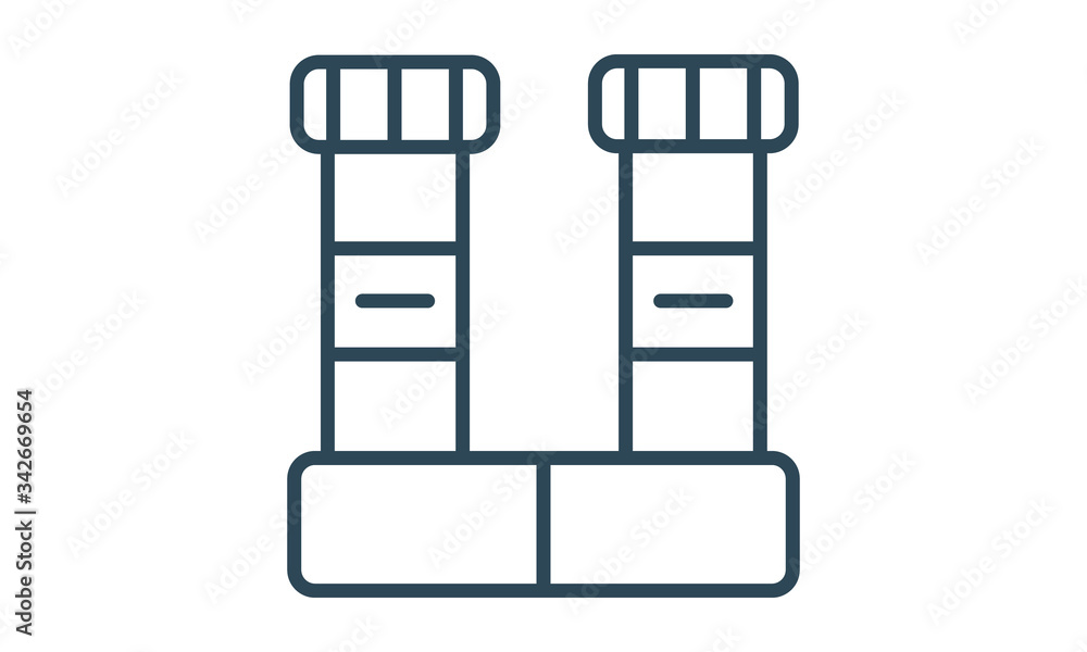 Aufkleber lab tube icon for scientific testing and experiments