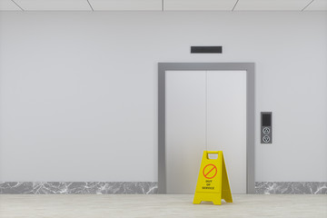 The elevator in the corridor, 3d rendering. © Vink Fan