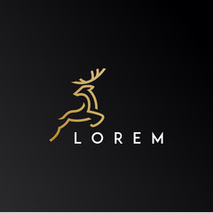 gold, luxury, simple, deer logo. modern icon, template design