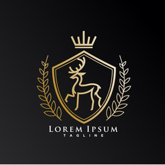 gold, luxury, simple, deer logo. modern icon, template design