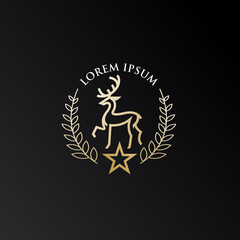 gold, luxury, simple, deer logo. modern icon, template design