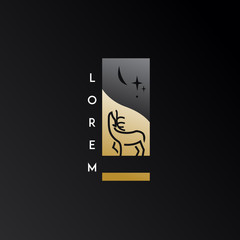 gold, luxury, simple, deer logo. modern icon, template design