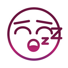 sleeping funny smiley emoticon face expression gradient style icon