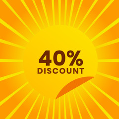 Sale banner template design. Big sale special offer. end of season special offer banner. vector illustration. up to 40% discount.