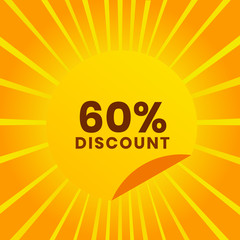 Sale banner template design. Big sale special offer. end of season special offer banner. vector illustration. up to 60% discount.