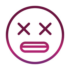 Obraz premium dizzy face funny smiley emoticon expression gradient style icon