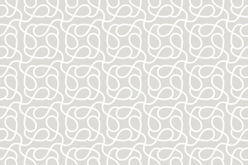 Geometric seamless pattern. Vector background with abstract line texture. Neutral monochrome wallpaper, grey white simple light linear ornament for wrapping paper, textile. Decorative design element