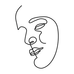 one line continuous drawing face outline 2