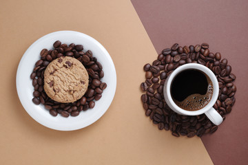 Chocolate cookie and coffee
