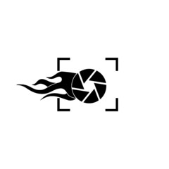 Fire lens icon isolated on white background