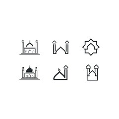 Fototapeta premium Mosque Moslem icon vector Illustration design