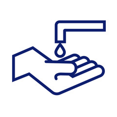 hand washing with faucet and drop line style