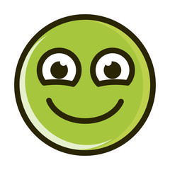 funny smiley happy emoticon face expression line and fill icon