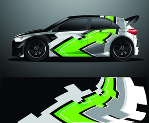 Rally car decal graphic wrap vector, abstract background