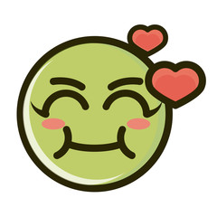 blush love funny smiley emoticon face expression line and fill icon