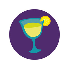 fresh tropical cocktail block and flat style