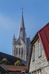 Fototapeta na wymiar Old Lutheran church in the historic centre of Cesis town, Latvia