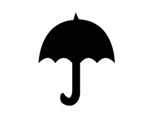 Black umbrella on a white background. Silhouette.