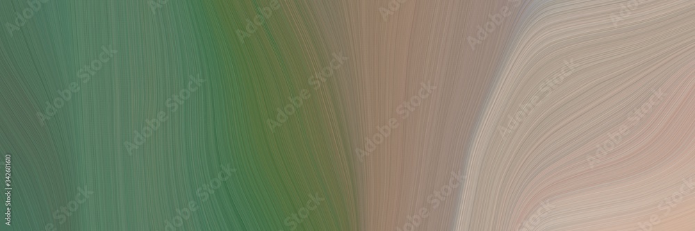 Aufkleber abstract moving designed horizontal header with dim gray, rosy brown and tan colors. fluid curved fl