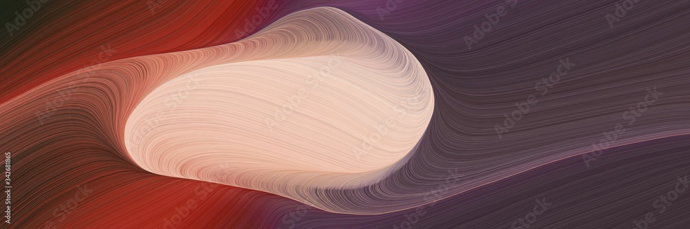 Poster abstract artistic horizontal banner with old mauve, tan and sienna colors. fluid curved lines with dynamic flowing waves and curves for poster or canvas