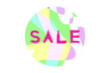 EPS 10 vector. Sale emblem with colorful bright multicolored splash.