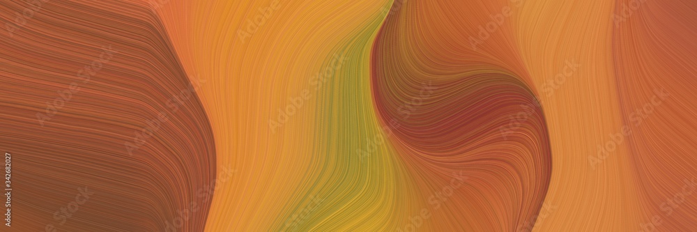 Poster abstract flowing banner design with coffee, peru and brown colors. fluid curved lines with dynamic f