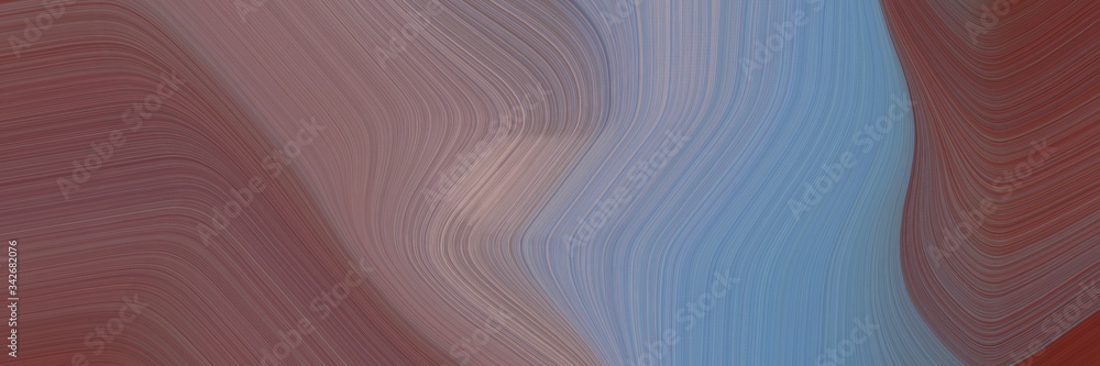 Poster abstract flowing banner with pastel brown, light slate gray and rosy brown colors. fluid curved line