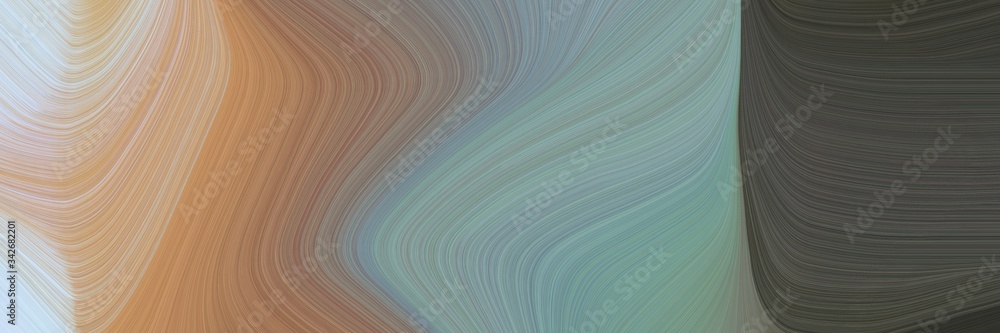 Poster abstract decorative horizontal banner with gray gray, tan and light gray colors. fluid curved flowin