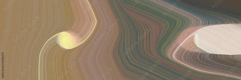 Poster abstract artistic header with pastel brown, pastel gray and dark slate gray colors. fluid curved flo