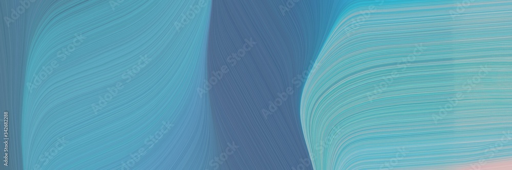 Poster abstract decorative designed horizontal header with cadet blue, teal blue and pastel blue colors. fl