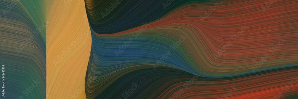 Aufkleber abstract dynamic banner with dark slate gray, peru and brown colors. fluid curved lines with dynamic
