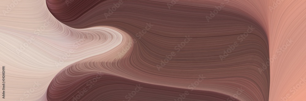 Poster abstract decorative horizontal header with old mauve, pastel gray and rosy brown colors. fluid curve