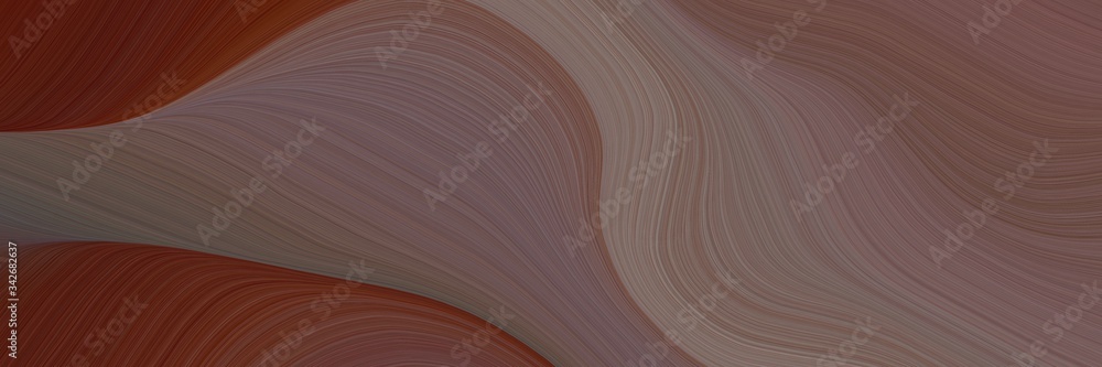 Aufkleber abstract dynamic horizontal banner with pastel brown, dark red and chocolate colors. fluid curved lines with dynamic flowing waves and curves for poster or canvas