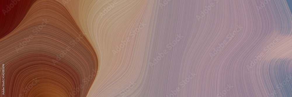 Poster abstract moving header design with rosy brown, chocolate and brown colors. fluid curved flowing waves and curves for poster or canvas