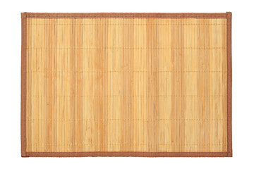 Bamboo mat texture background on white background.