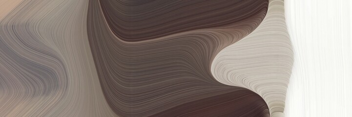 abstract artistic horizontal header with dim gray, beige and old mauve colors. fluid curved flowing waves and curves for poster or canvas