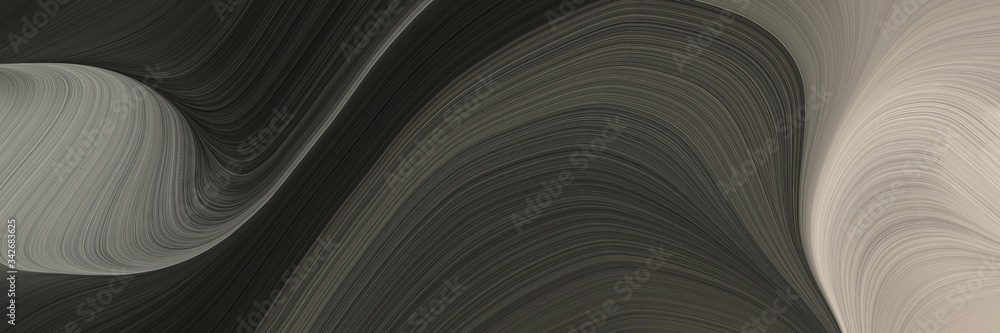 Fototapete abstract surreal horizontal header with dark slate gray, dark gray and very dark blue colors. fluid 