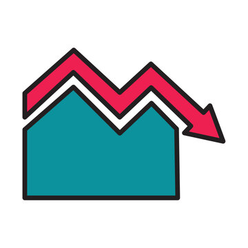 arrow statistics line and fill style icon