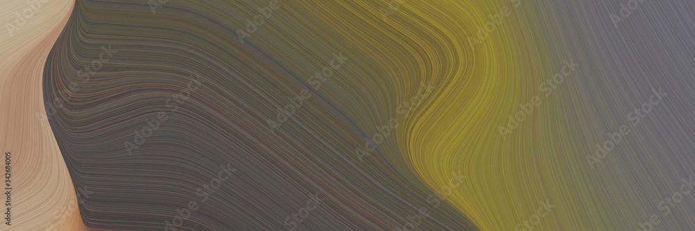 Poster abstract modern designed horizontal header with pastel brown, rosy brown and old lavender colors. fluid curved lines with dynamic flowing waves and curves for poster or canvas