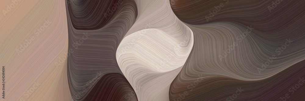 Poster abstract modern horizontal banner with old mauve, rosy brown and pastel gray colors. fluid curved li