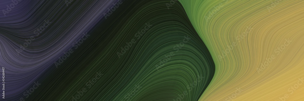Poster abstract colorful horizontal header with very dark blue, dark khaki and pastel brown colors. fluid c