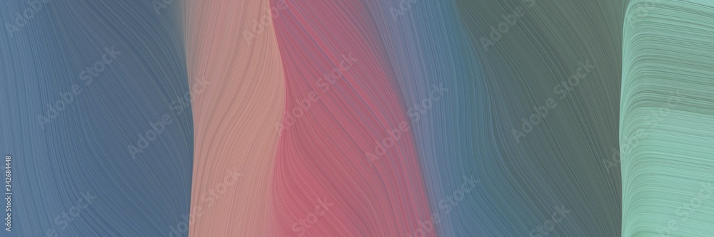Aufkleber abstract surreal header with dim gray, rosy brown and dark sea green colors. fluid curved lines with