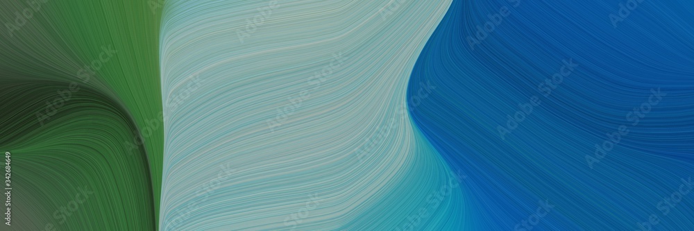 Aufkleber abstract modern designed horizontal header with strong blue, dark gray and dark slate gray colors. fluid curved lines with dynamic flowing waves and curves for poster or canvas