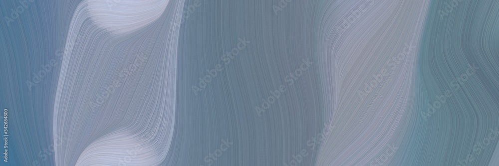 Poster abstract moving banner design with slate gray, dark gray and pastel blue colors. fluid curved lines with dynamic flowing waves and curves for poster or canvas